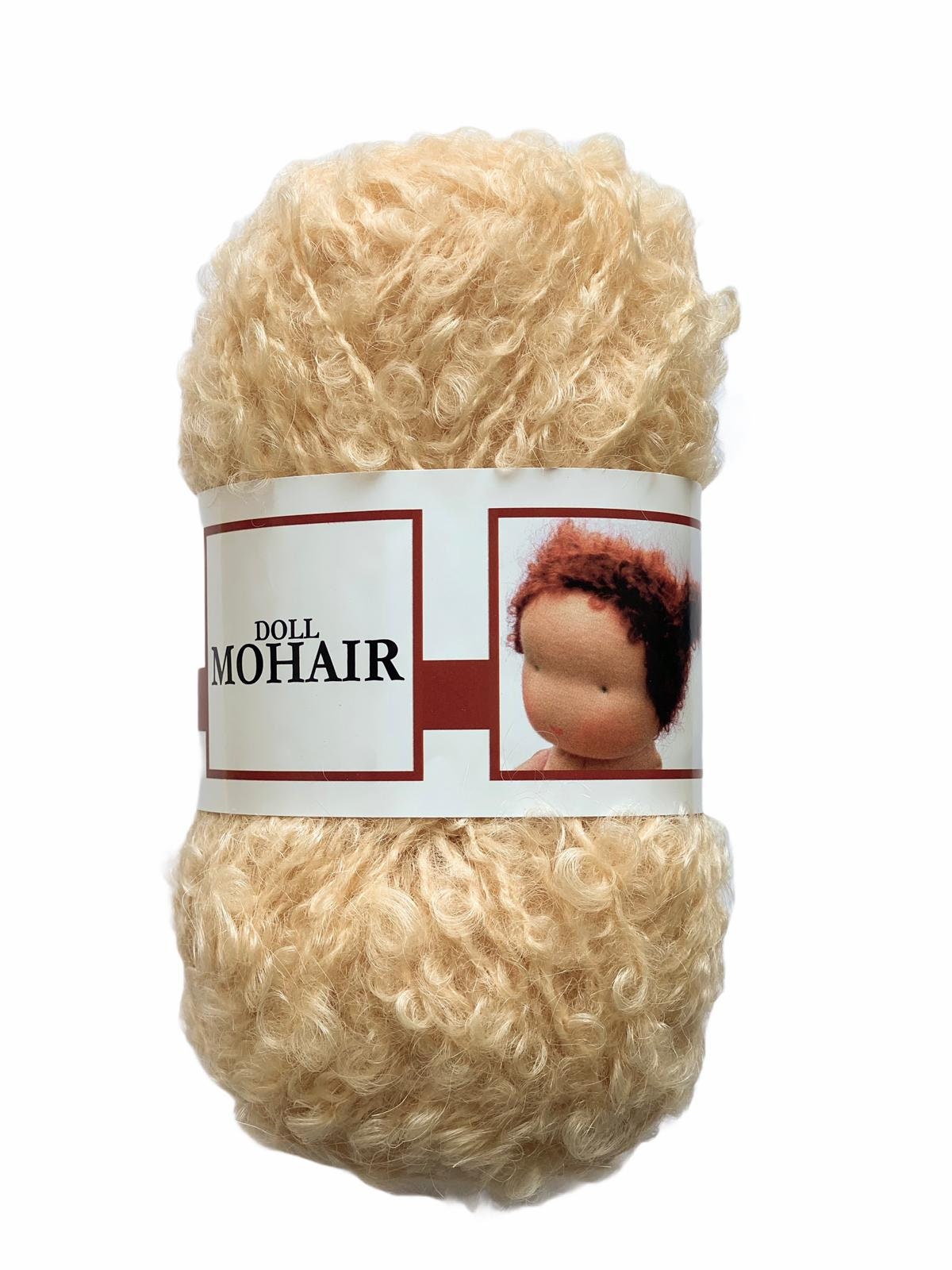 De witte Engel Waldorf Doll Hair Mohair Blouclé Yarn for Waldorf/Steiner Dolls 50 gr