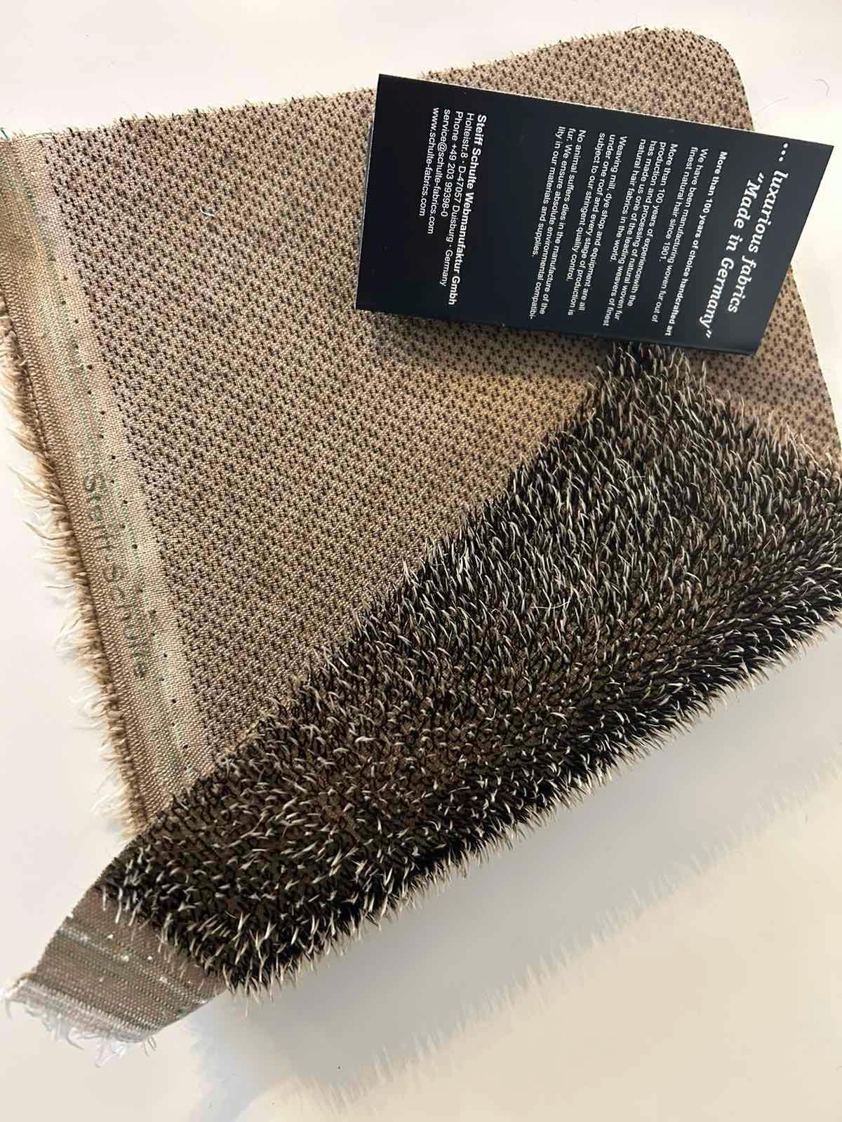 Hedgehog realistic Mohair Fabric DIY original  100%  Steiff Schulte 20121 , Made in Germany