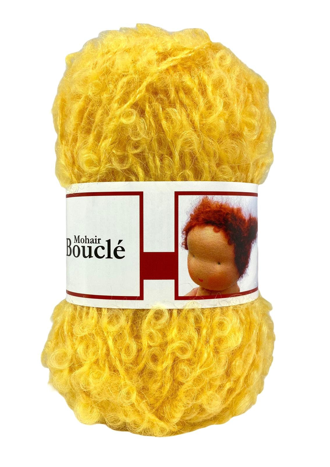 De witte Engel Waldorf Doll Hair Mohair Blouclé Yarn for Waldorf/Steiner Dolls 50 gr
