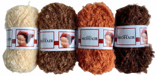 De witte Engel Waldorf Doll Hair Mohair Blouclé Yarn for Waldorf/Steiner Dolls 50 gr